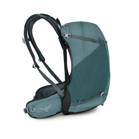 Osprey Hikelite 28 zaino da trekking da 28 litri con schienale ventilato AirSpeed in rete sospesa, tasca frontale shove-it, cintura imbottita con tasche, cinghie di compressione e copertura antipioggia integrata. Zaino tecnico per escursionismo giornaliero e outdoor.