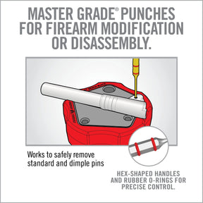Real Avid Accu-Punch 11-Piece Standard Brass & Steel Pin Punch Set Kit professionale di cacciaspine in ottone e acciaio temprato con custodia rigida organizzata e misure incise per manutenzione armi e armeria di precisione