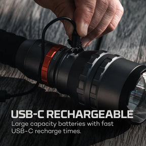 NEBO DAVINCI 12000 MAG DIAL  torcia LED ricaricabile USB-C da 12000 lumen in alluminio aeronautico anodizzato con selettore magnetico a 5 modalità, zoom 2x regolabile, impugnatura ergonomica gommata e grado di protezione IP67 per outdoor ed emergenza