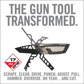 Real Avid Gun Tool Edge AR15 Multitool tascabile specifico per la piattaforma AR15 con raschietto per gruppo otturatoredal design compatto a scheletro per manutenzione rapida e regolazione