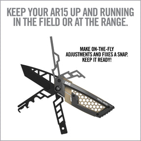 Real Avid Gun Tool Edge AR15 Multitool tascabile specifico per la piattaforma AR15 con raschietto per gruppo otturatoredal design compatto a scheletro per manutenzione rapida e regolazione