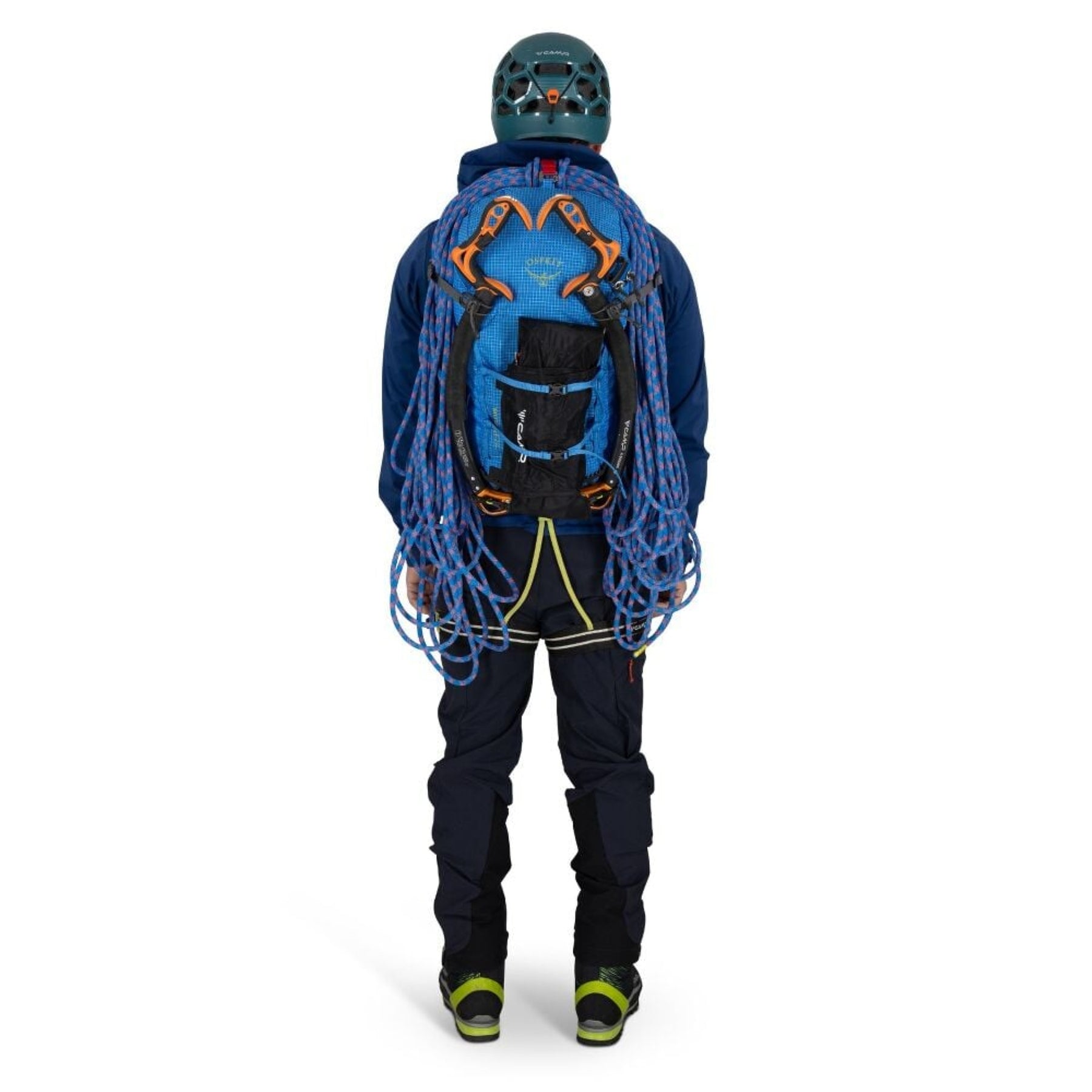 OSPREY Mutant 22 Zaino da alpinismo e arrampicata in Nylon riciclato 210D ad alta tenacità con rivestimento DWR. Leggero, 650g, schienale antineve, sistema ToolLock doppio per piccozze, cinturone rimovibile e porta corda interno per missioni veloci di un giorno.