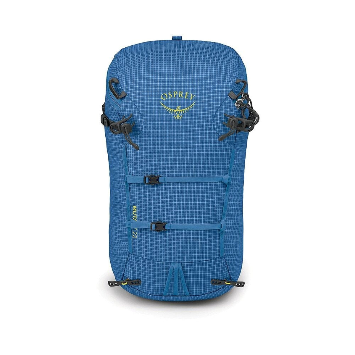 OSPREY Mutant 22 Zaino da alpinismo e arrampicata in Nylon riciclato 210D ad alta tenacità con rivestimento DWR. Leggero, 650g, schienale antineve, sistema ToolLock doppio per piccozze, cinturone rimovibile e porta corda interno per missioni veloci di un giorno.