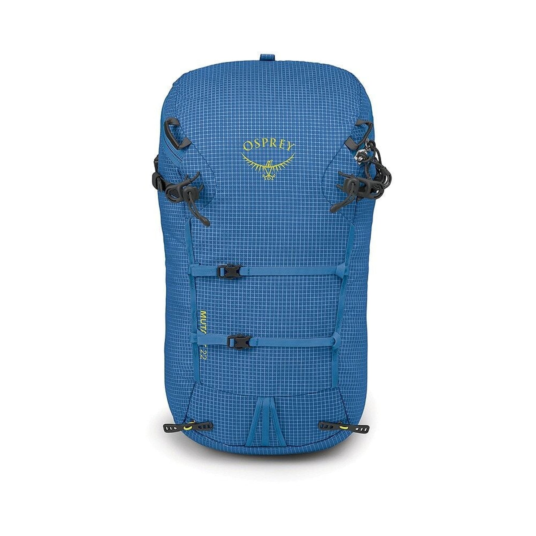 OSPREY Mutant 22 Zaino da alpinismo e arrampicata in Nylon riciclato 210D ad alta tenacità con rivestimento DWR. Leggero, 650g, schienale antineve, sistema ToolLock doppio per piccozze, cinturone rimovibile e porta corda interno per missioni veloci di un giorno.