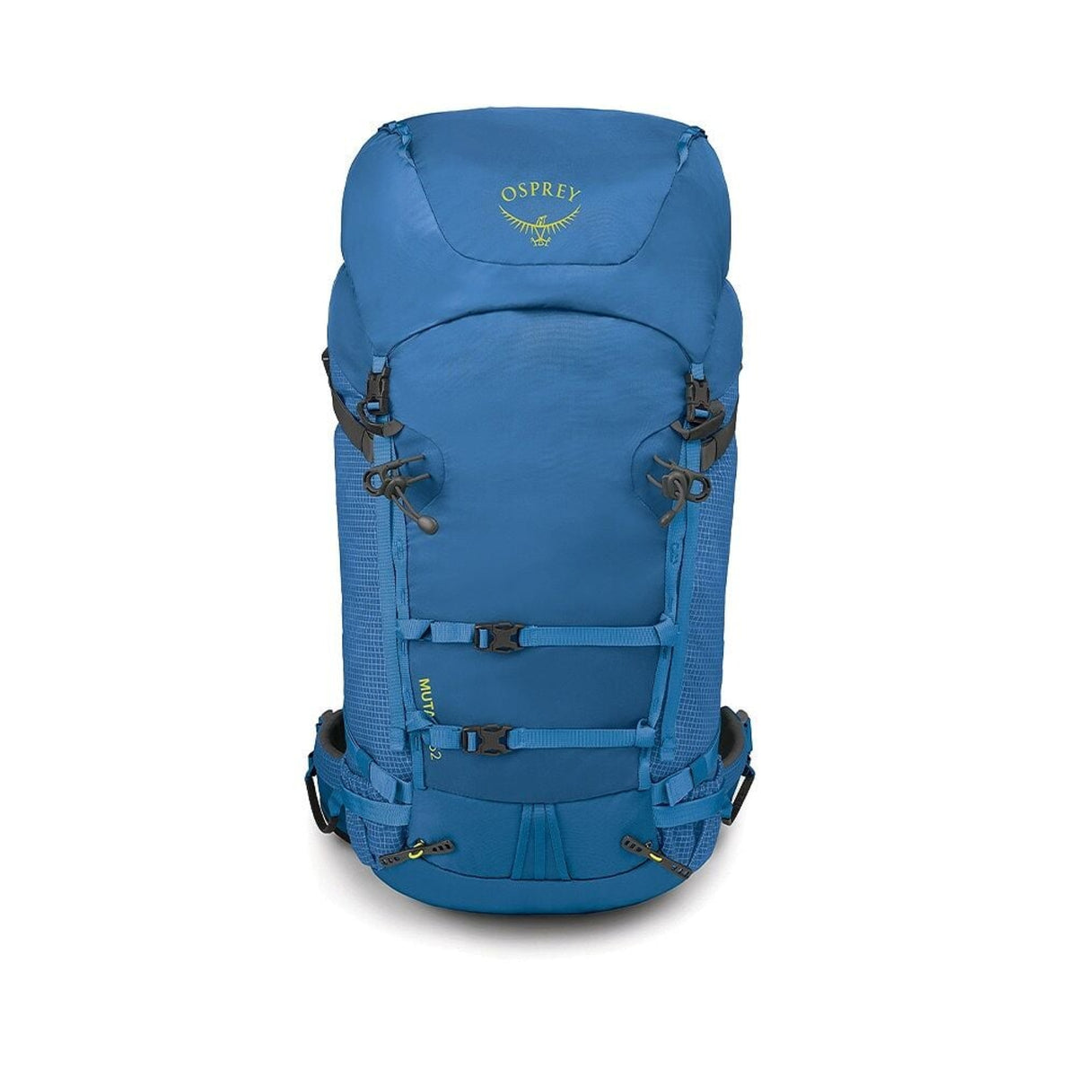 Osprey Mutant 52: Zaino da alpinismo e spedizione da 52 litri. Progettato per l'uso tecnico su ghiaccio e roccia con sistema di trasporto piccozze Dual ToolLock, pannello posteriore antineve e fibbie adatte all'uso con guanti. Struttura leggera e resistente per ascese alpine impegnative in ogni stagione.