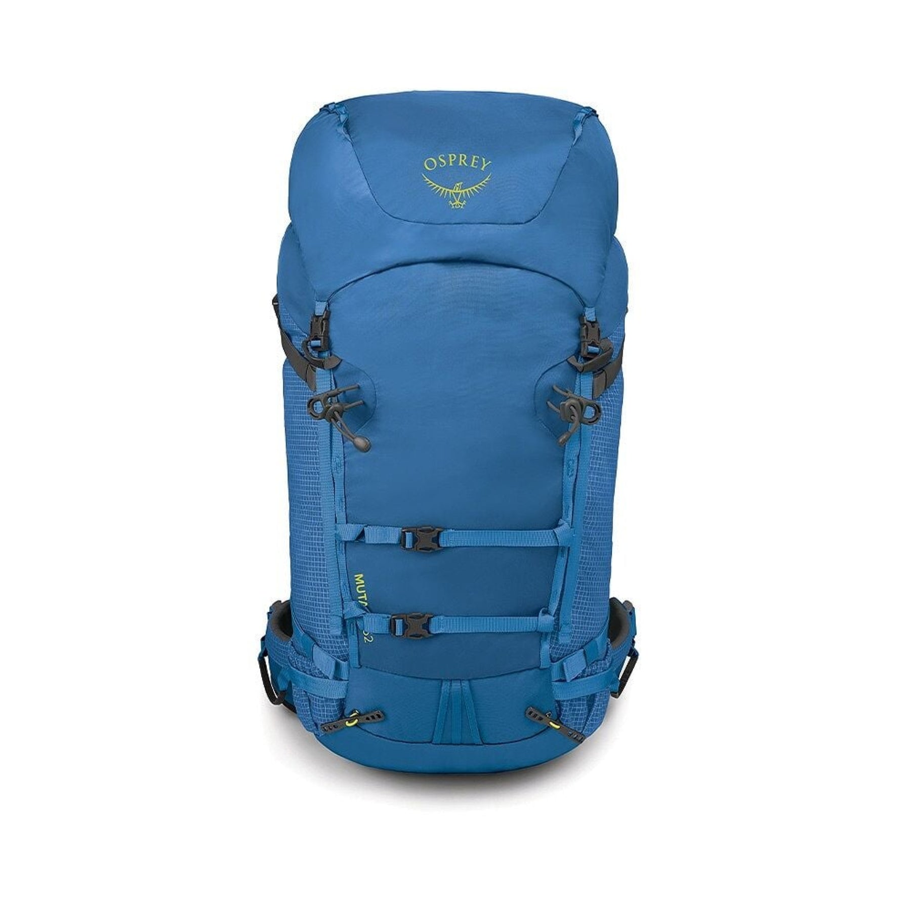 Osprey Mutant 52: Zaino da alpinismo e spedizione da 52 litri. Progettato per l'uso tecnico su ghiaccio e roccia con sistema di trasporto piccozze Dual ToolLock, pannello posteriore antineve e fibbie adatte all'uso con guanti. Struttura leggera e resistente per ascese alpine impegnative in ogni stagione.