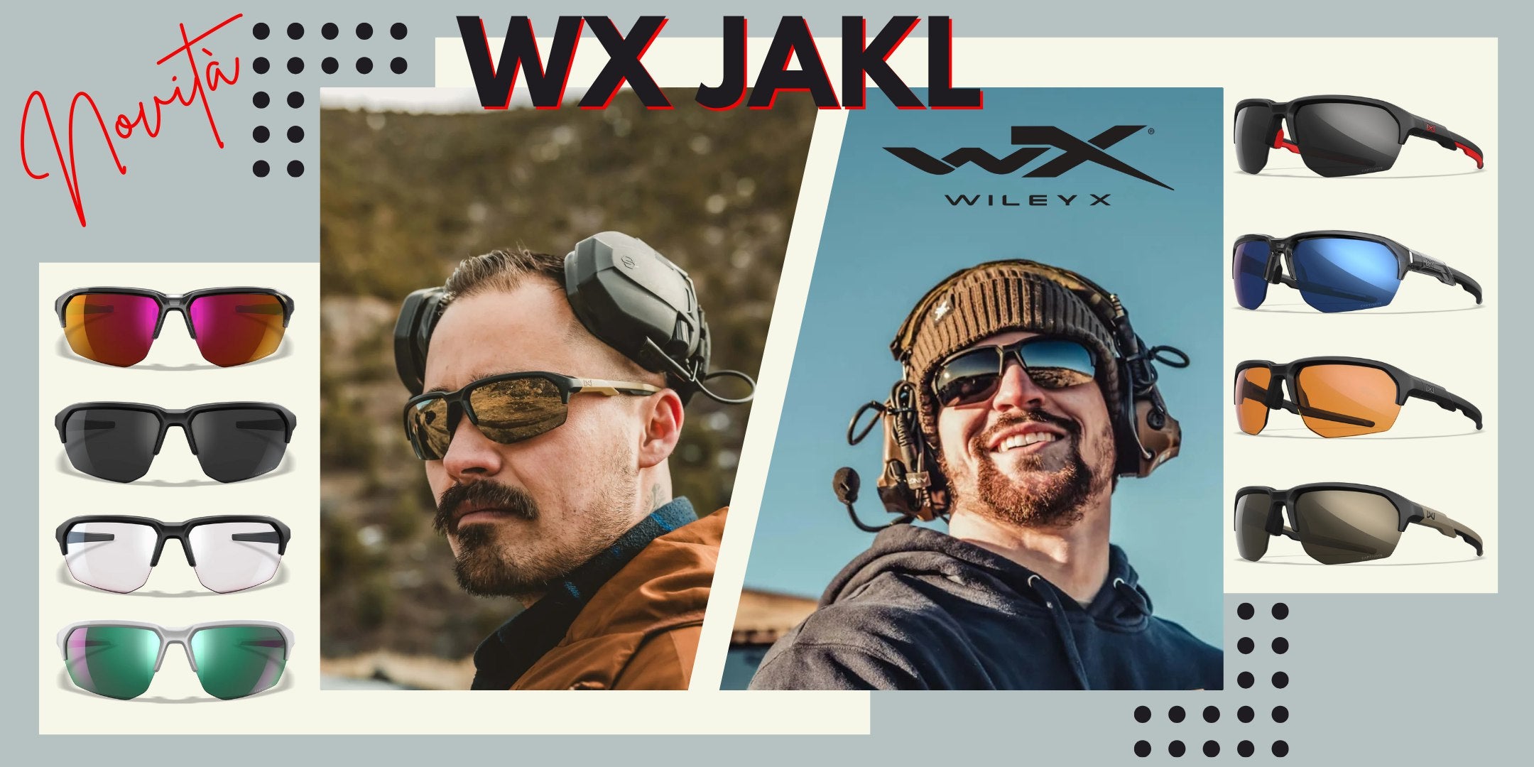 Occhiali tattici WX JAKL di Wiley X indossati in ambienti outdoor, disponibili in vari colori di lenti per uso militare, sportivo e professionale, disponibili su backpaccco.it