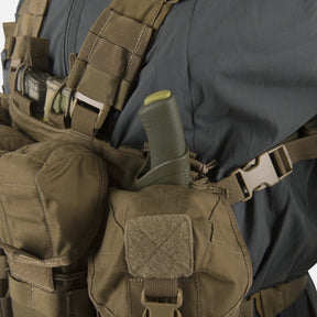 Chest rig tattico Helikon-Tex Guardian in Cordura 500D portacaricatori, con bretelle a sgancio rapido, cintura ventrale removibile, fodera in rete e fori di drenaggio, tessuto e componenti
