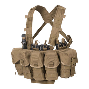 Chest rig tattico Helikon-Tex Guardian in Cordura 500D portacaricatori, con bretelle a sgancio rapido, cintura ventrale removibile, fodera in rete e fori di drenaggio, tasche porta caricatori