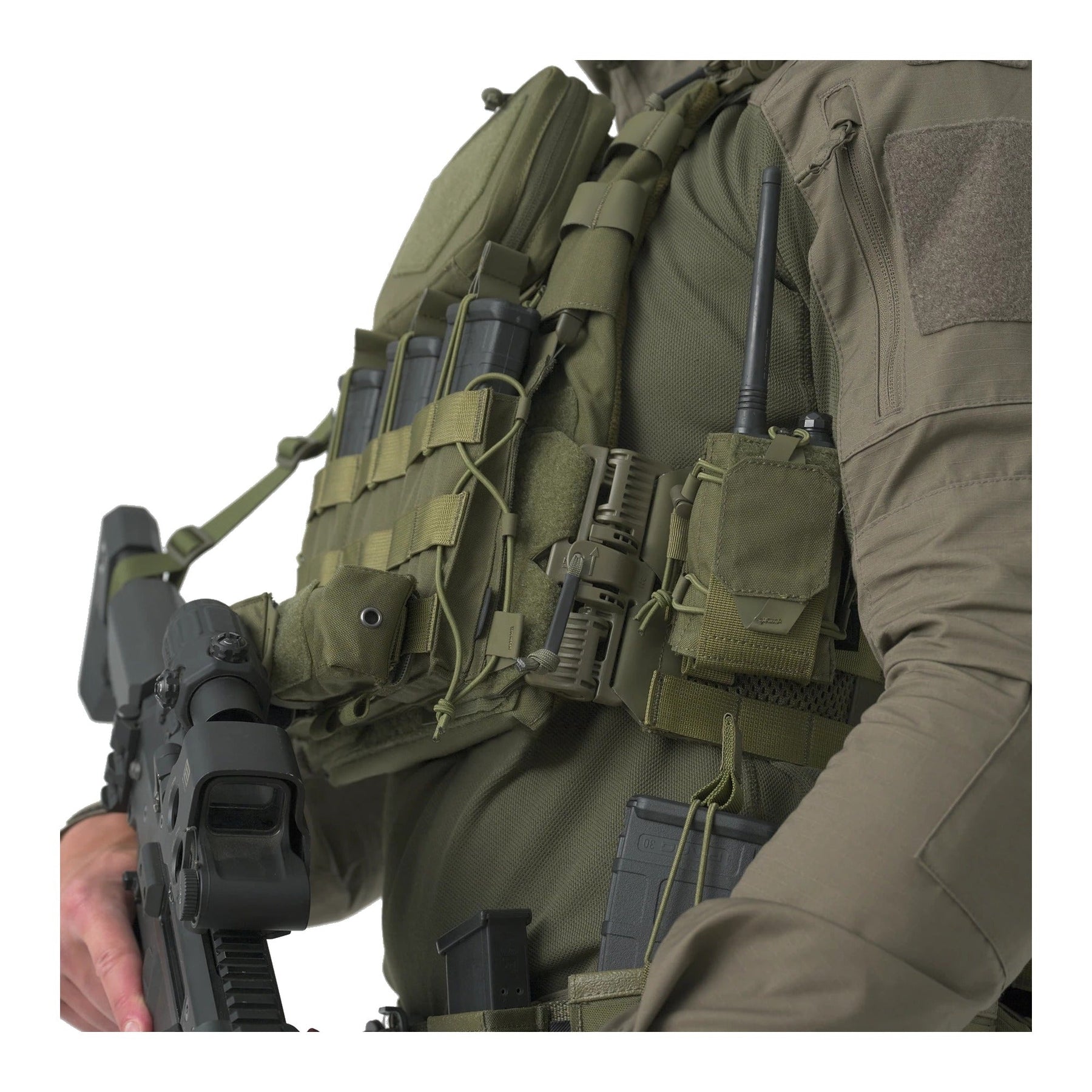 Fascia laterale Helikon-Tex Guardian Cummerbund Quick Release per plate carrier, con fibbie a sgancio rapido, pannellatura MOLLE/PALS e rete strutturale, fibbie a sgancio rapido