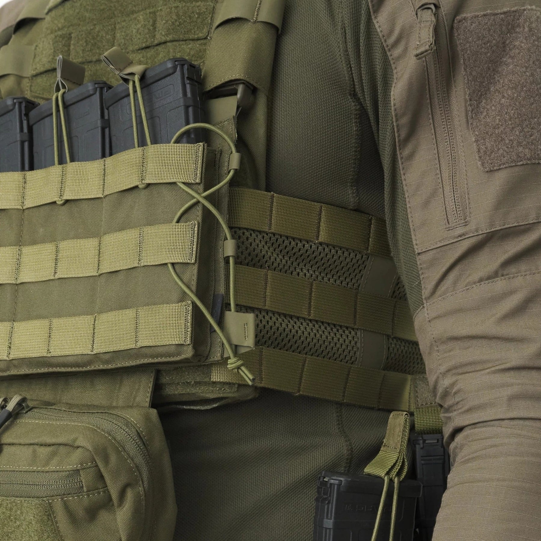 Fascia laterale Helikon-Tex Guardian Cummerbund per plate carrier, con pannellatura MOLLE/PALS, pannello scheletrico in Hypalon e rete strutturale, coppia di pannelli laterali
