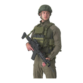 Pannello frontale Helikon-Tex Guardian Flap in Cordura porta caricatori per il Guardian Plate Carrier, con tre tasche, elastico di ritenuta e pannellatura MOLLE/PALS, tasche porta caricatori