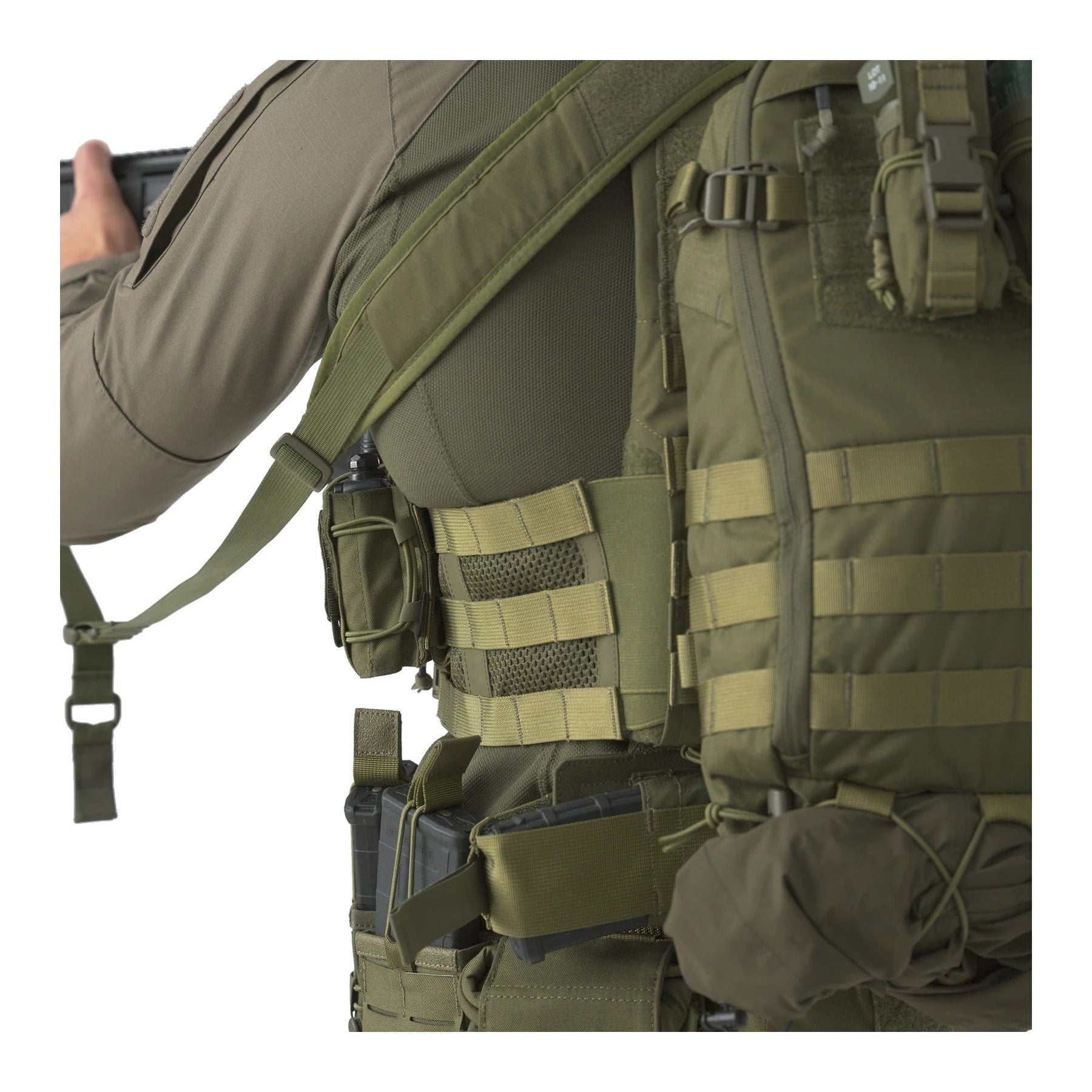 Fascia laterale Helikon-Tex Guardian Cummerbund Quick Release per plate carrier, con fibbie a sgancio rapido, pannellatura MOLLE/PALS e rete strutturale, pannellatura MOLLE sul fianco