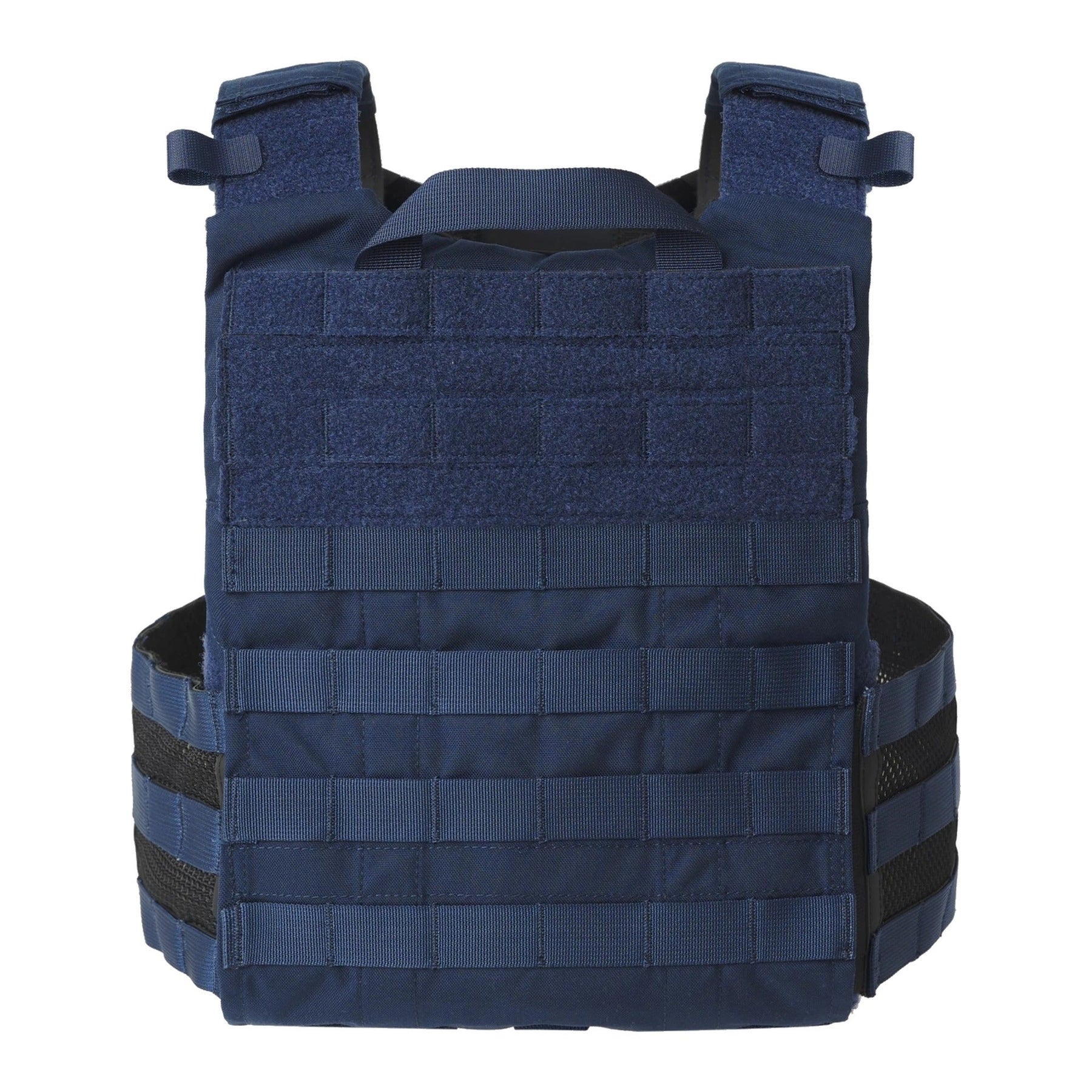 Set tattico Helikon-Tex Guardian Law Enforcement in Cordura 500D colore Sentinel Blue, con plate carrier, cummerbund, kangaroo flap e inserto Law Enforcement, vista posteriore