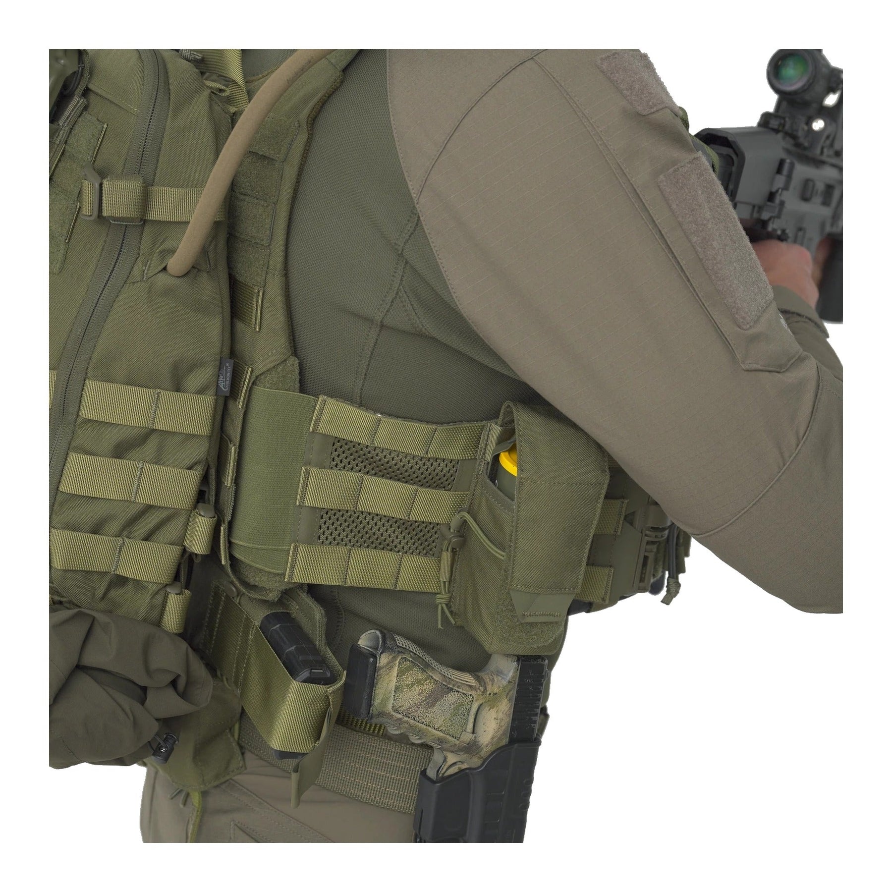 Fascia laterale Helikon-Tex Guardian Cummerbund Quick Release per plate carrier, con fibbie a sgancio rapido, pannellatura MOLLE/PALS e rete strutturale, rete strutturale