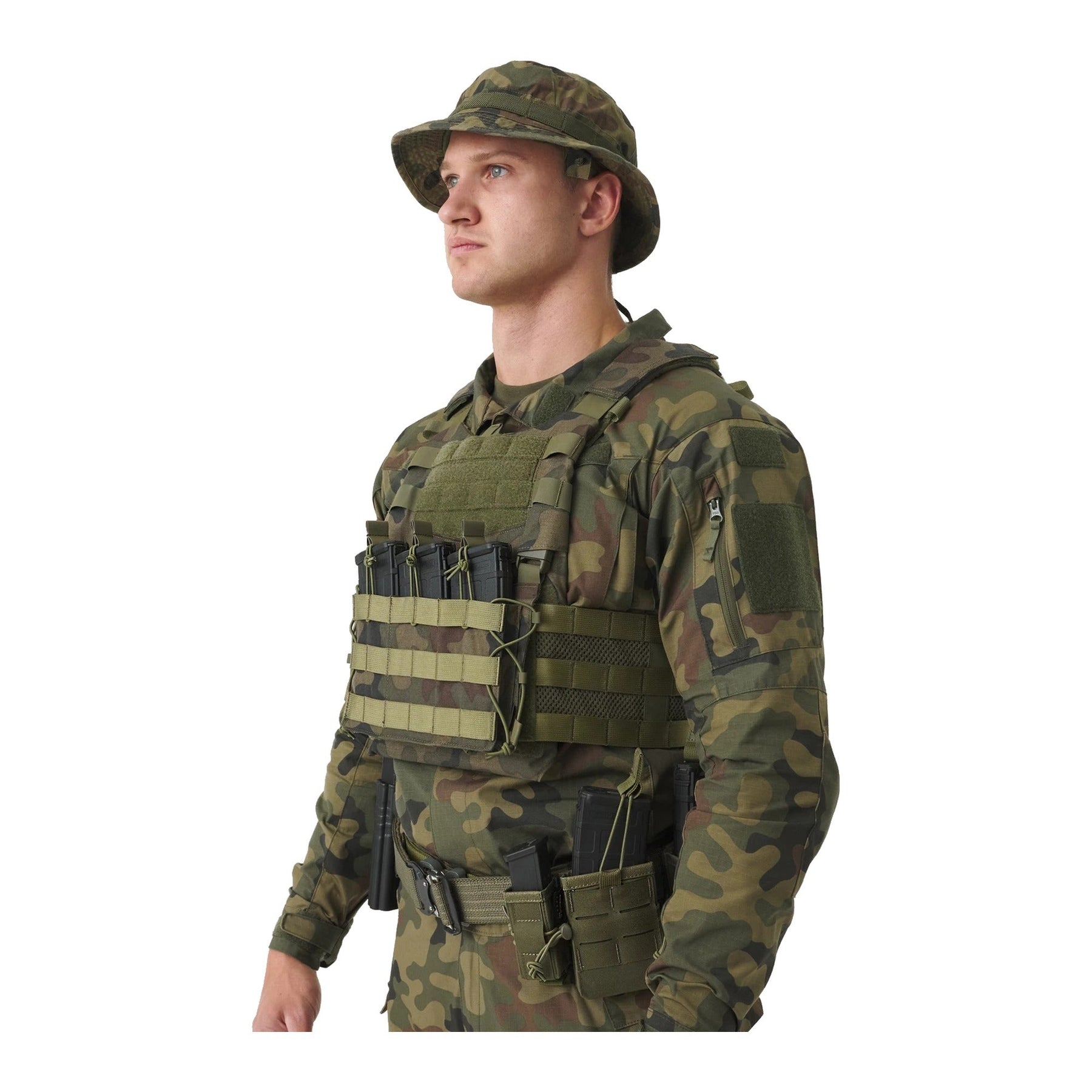 Set tattico Helikon-Tex Guardian Military in Cordura 500D con plate carrier, cummerbund e pannello frontale Guardian Flap porta caricatori, pannello frontale porta caricatori