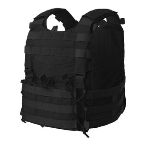 Set tattico Helikon-Tex Guardian Military in Cordura 500D con plate carrier, cummerbund e pannello frontale Guardian Flap porta caricatori, colore Black