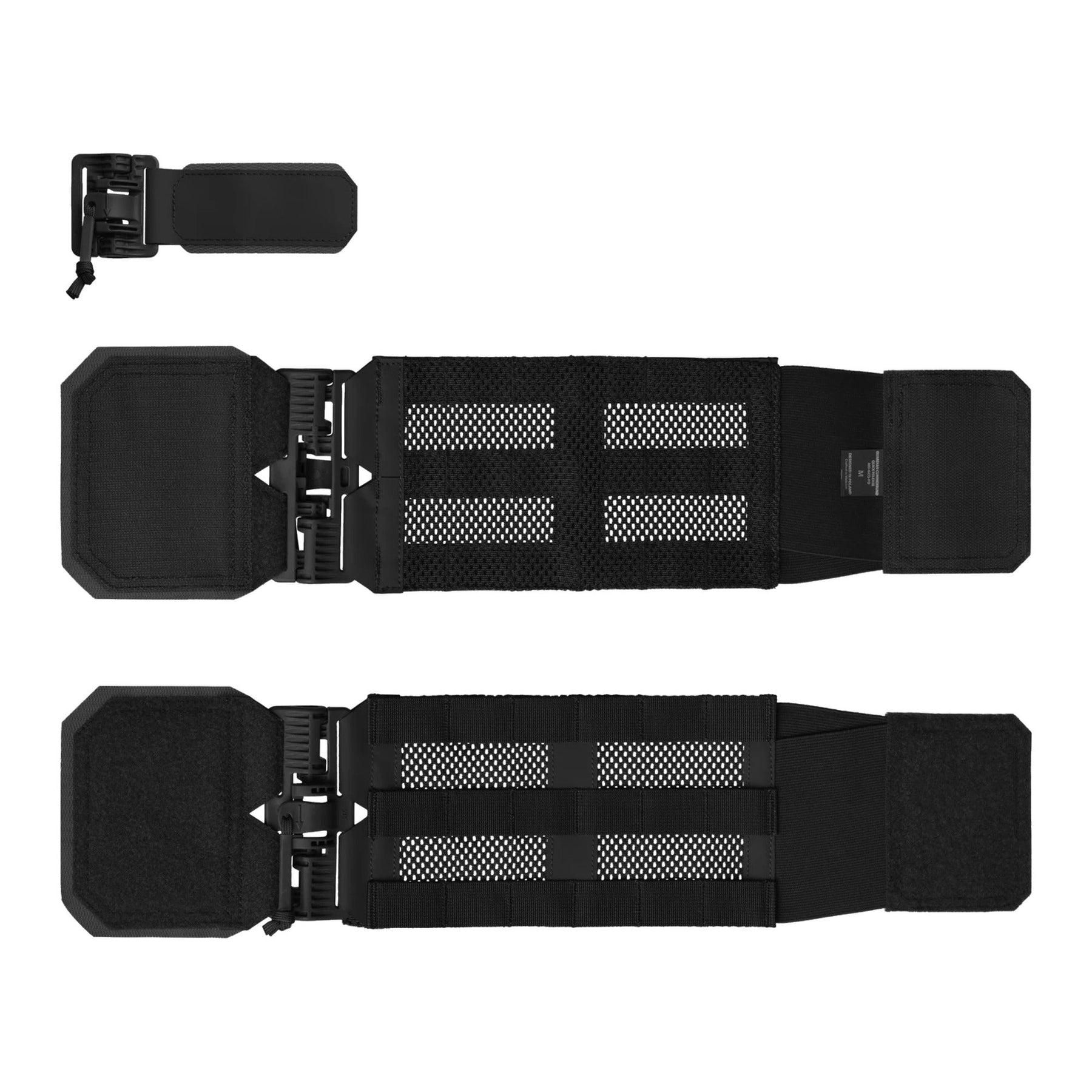 Fascia laterale Helikon-Tex Guardian Cummerbund Quick Release per plate carrier, con fibbie a sgancio rapido, pannellatura MOLLE/PALS e rete strutturale, colore Black