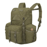 Zaino bushcraft Helikon-Tex Bergen Backpack da 25 litri in Cordura 500D, con tasche passanti per l'ascia, camino regolabile, scomparto per sacca idrica e cinghie di espansione, colore OD Green