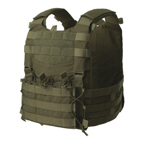 Set tattico Helikon-Tex Guardian Military in Cordura 500D con plate carrier, cummerbund e pannello frontale Guardian Flap porta caricatori, colore OD Green