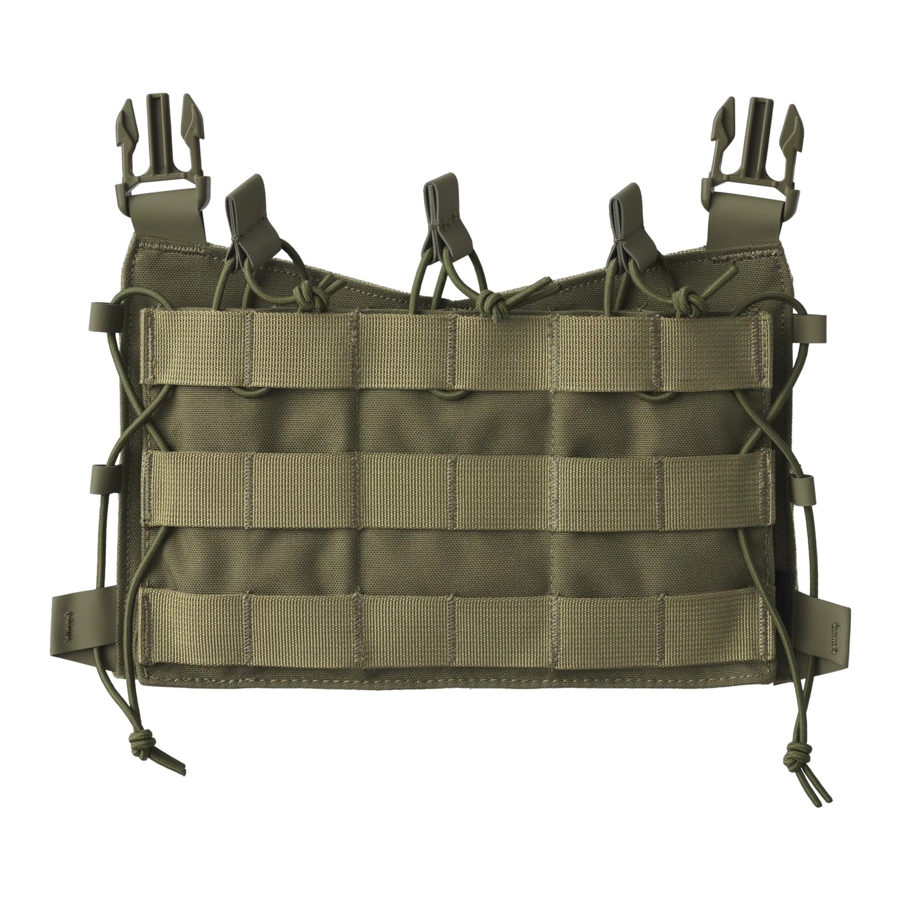 Pannello frontale Helikon-Tex Guardian Flap in Cordura porta caricatori per il Guardian Plate Carrier, con tre tasche, elastico di ritenuta e pannellatura MOLLE/PALS, colore OD Green
