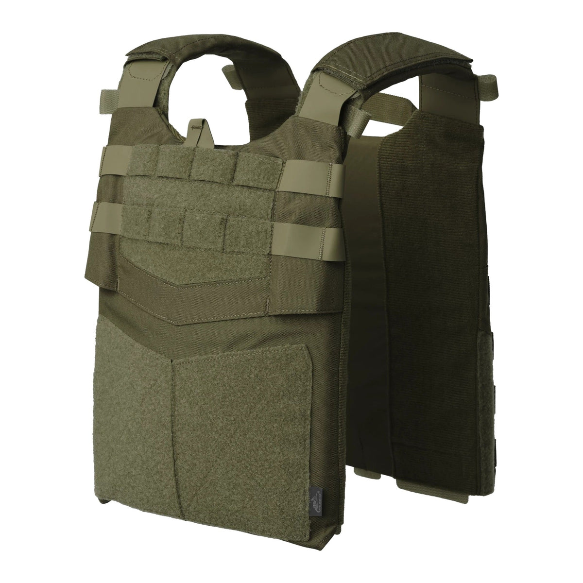 Gilet tattico Helikon-Tex Guardian Plate Carrier in Cordura 500D porta piastre balistiche, con pannellatura MOLLE/PALS, maniglia di evacuazione e pannelli velcro, colore OD Green
