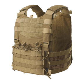 Set tattico Helikon-Tex Guardian Military in Cordura 500D con plate carrier, cummerbund e pannello frontale Guardian Flap porta caricatori, colore Coyote