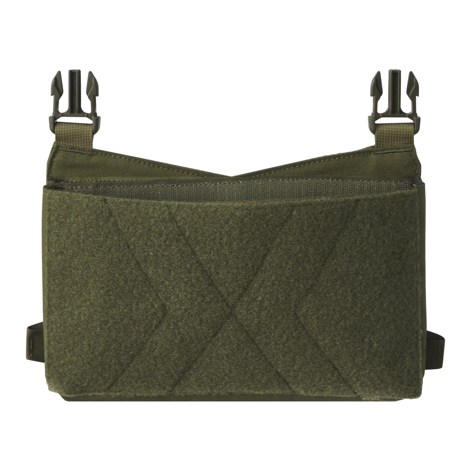 Pannello frontale Helikon-Tex Guardian Kangaroo Flap in Cordura per plate carrier, con tasca a scatola, superficie velcro e aggancio a due fibbie, colore OD Green