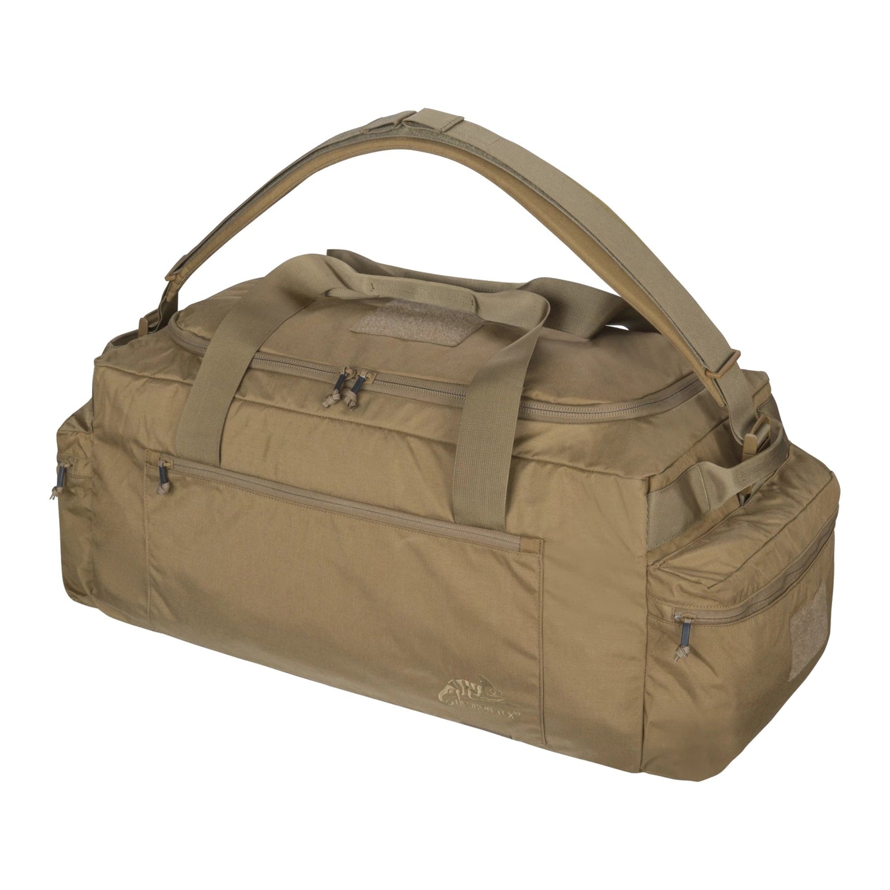 Borsone tattico Helikon-Tex Enlarged Urban Training Bag da 97,5 litri in Cordura 500D, comprimibile dentro una sua tasca, con tracolla imbottita e pannello velcro, colore Coyote