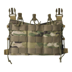 Pannello frontale Helikon-Tex Guardian Flap in Cordura porta caricatori per il Guardian Plate Carrier, con tre tasche, elastico di ritenuta e pannellatura MOLLE/PALS, colore Multicam