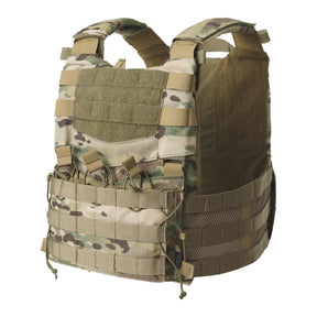 Set tattico Helikon-Tex Guardian Military in Cordura 500D con plate carrier, cummerbund e pannello frontale Guardian Flap porta caricatori, colore Multicam
