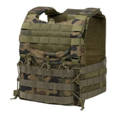 Set tattico Helikon-Tex Guardian Military in Cordura 500D con plate carrier, cummerbund e pannello frontale Guardian Flap porta caricatori, colore PL Woodland