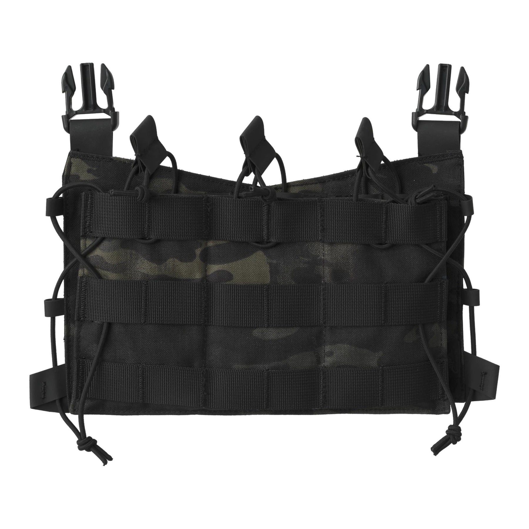 Pannello frontale Helikon-Tex Guardian Flap in Cordura porta caricatori per il Guardian Plate Carrier, con tre tasche, elastico di ritenuta e pannellatura MOLLE/PALS, colore Multicam Black