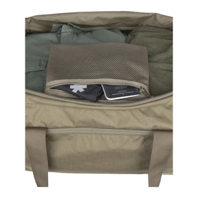 Borsone tattico Helikon-Tex Enlarged Urban Training Bag da 97,5 litri in Cordura 500D, comprimibile dentro una sua tasca, con tracolla imbottita e pannello velcro, dettaglio del borsone