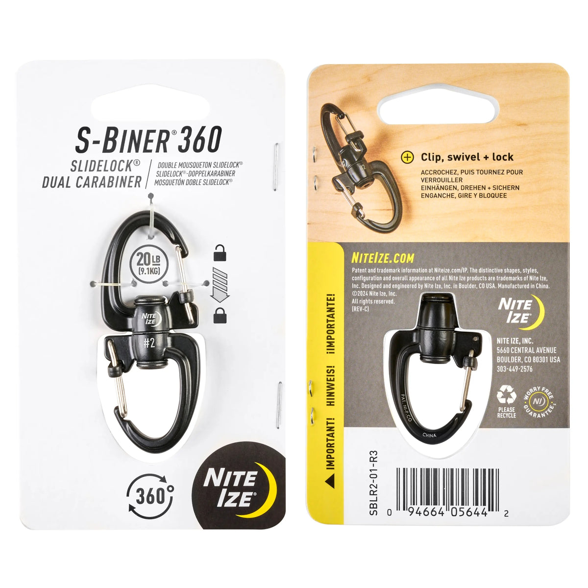 NITE IZE | S-BINER 360 SLIDELOCK - Moschettone portachiavi