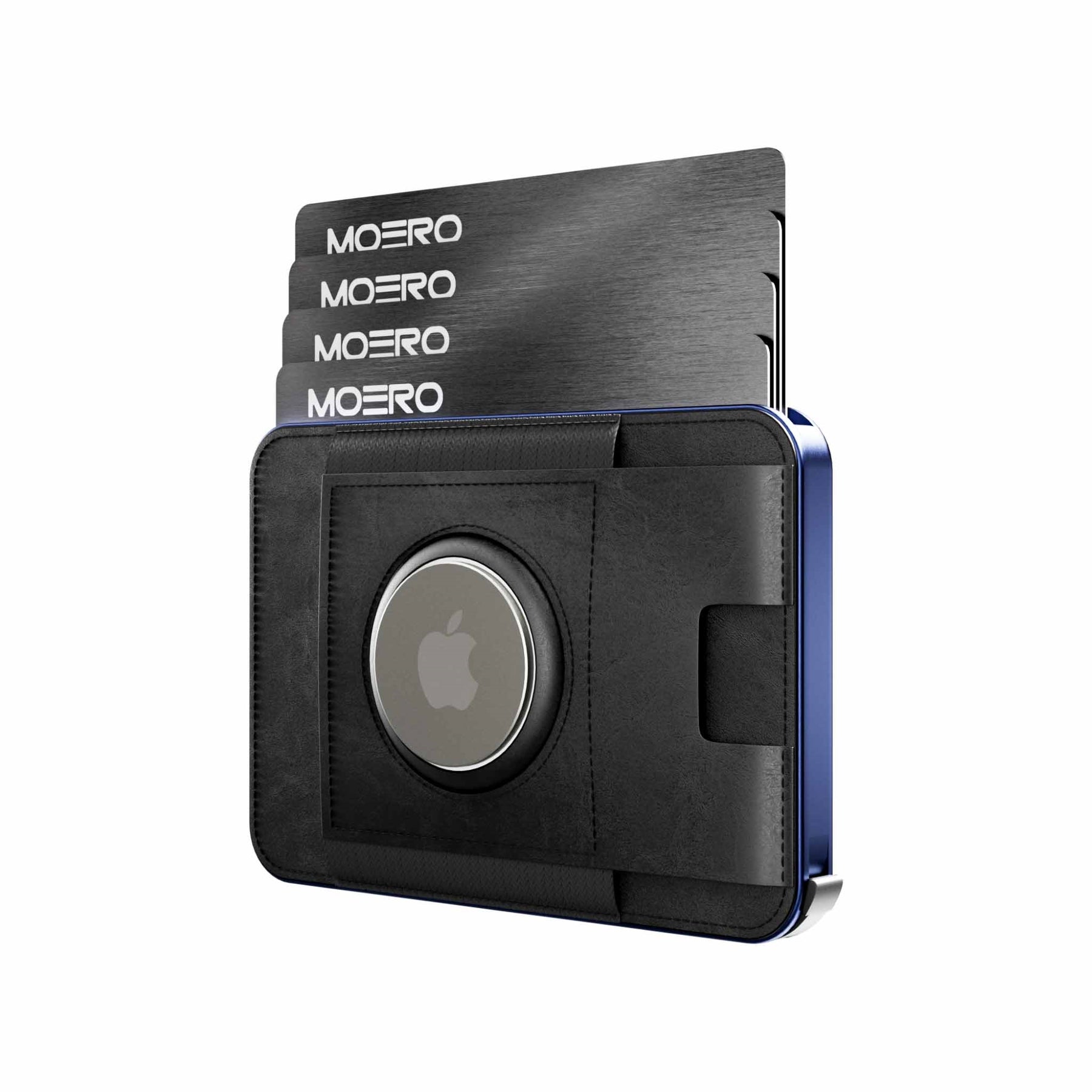 MOERO | M2 PRO AIRTAG VINTAGE BLACK - Portafoglio MagSafe con scomparto AirTag