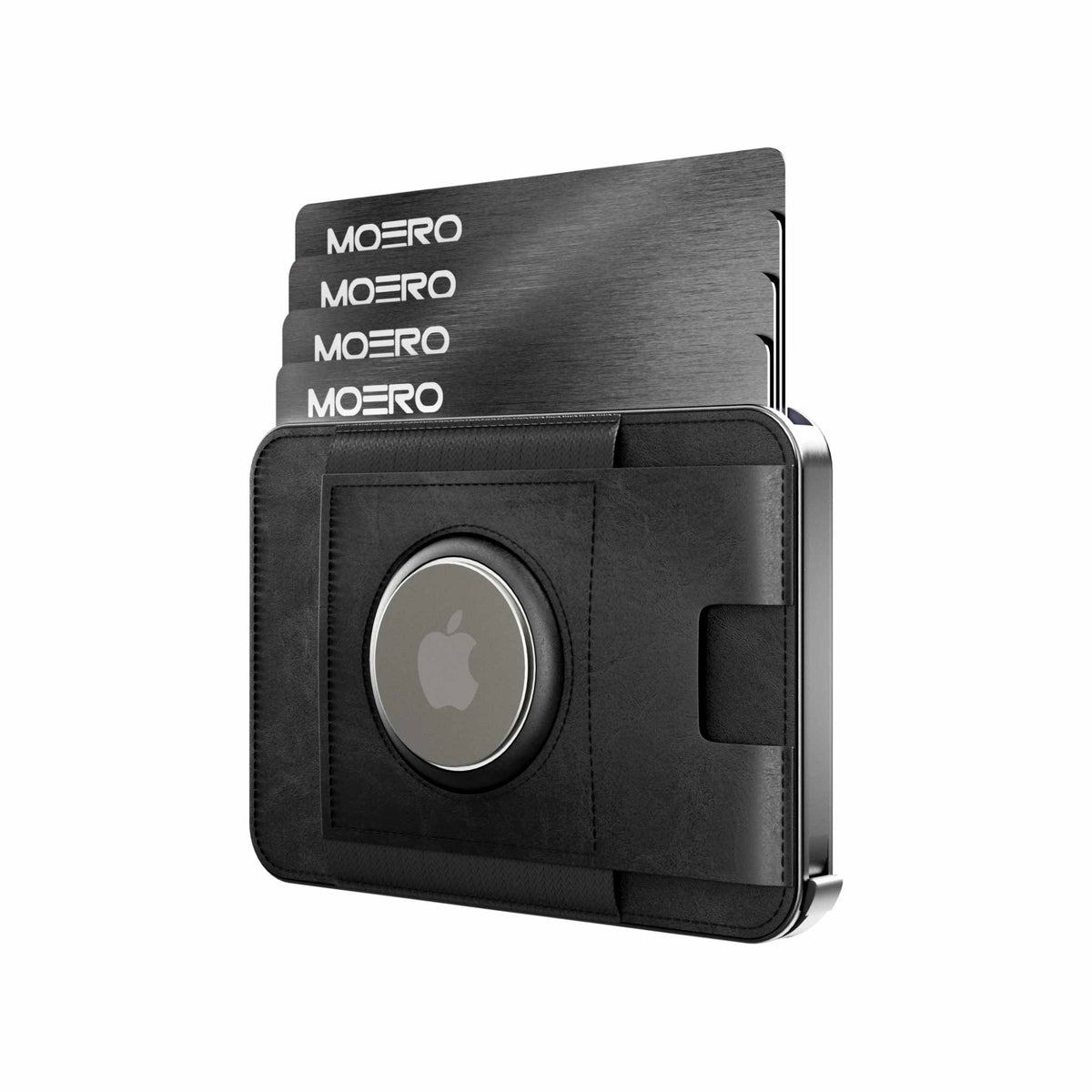 MOERO | M2 PRO AIRTAG VINTAGE BLACK - Portafoglio MagSafe con scomparto AirTag