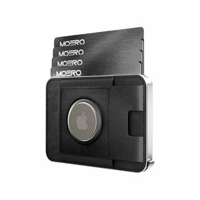 MOERO | M2 PRO AIRTAG VINTAGE BLACK - Portafoglio MagSafe con scomparto AirTag