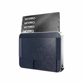 MOERO | M2 PRO SAFFIANO BLUE - Portafoglio MagSafe