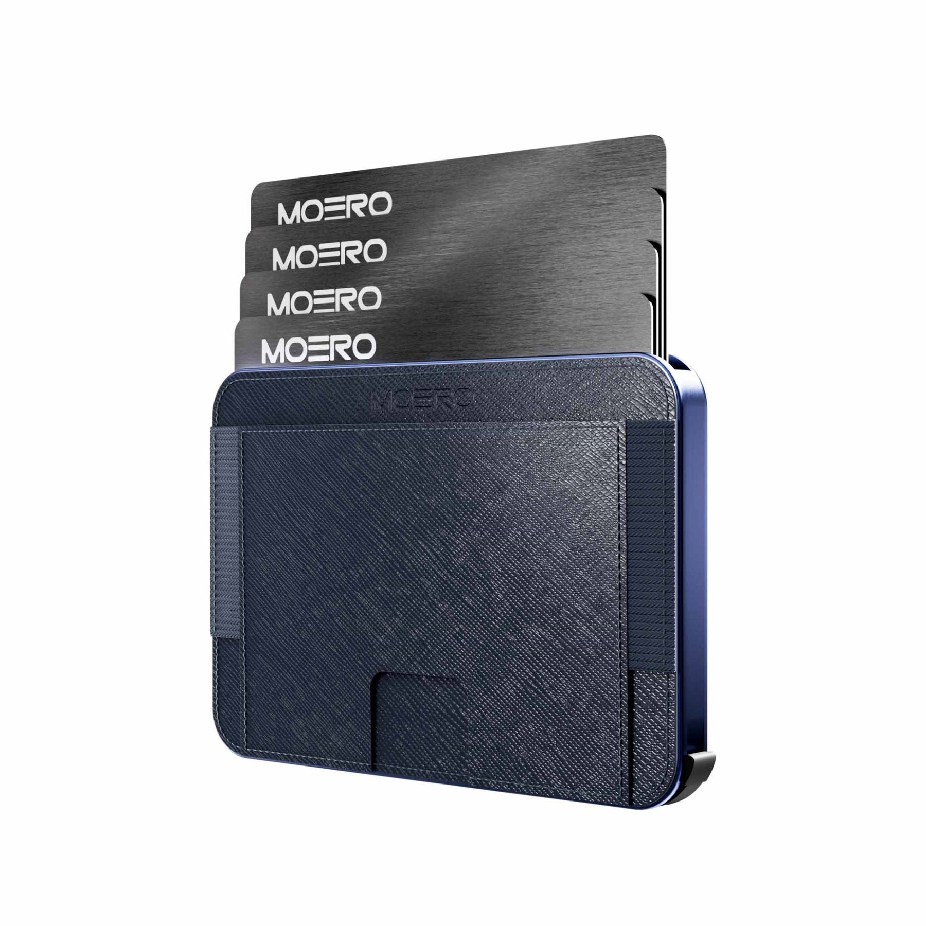 MOERO | M2 PRO SAFFIANO BLUE - Portafoglio MagSafe