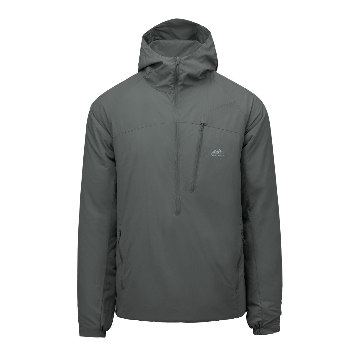 Giacca imbottita Helikon-Tex Wolfhound Hoodie Lite colore Shadow Grey, vista frontale — ultraleggera, strato Level 3
