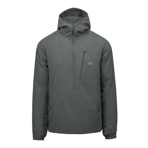 Giacca imbottita Helikon-Tex Wolfhound Hoodie Lite colore Shadow Grey, vista frontale — ultraleggera, strato Level 3