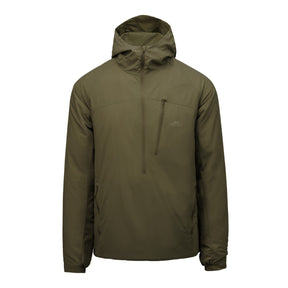 Giacca imbottita Helikon-Tex Wolfhound Hoodie Lite colore Taiga Green, vista frontale — ultraleggera, strato Level 3