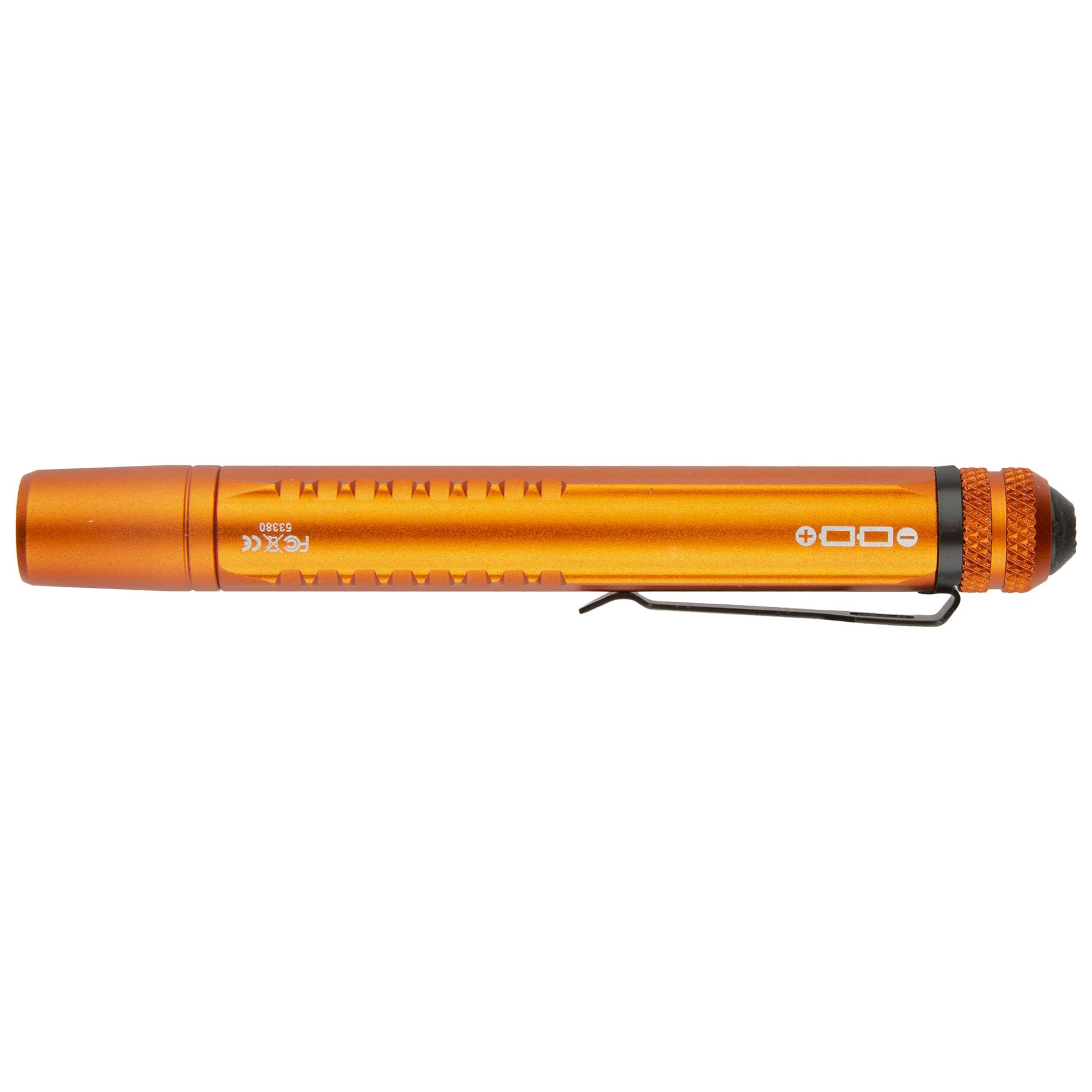 53380 - torcia tattica di 5.11 - EDC PL2AAA colorazione orange (arancione) - vista lato batterie