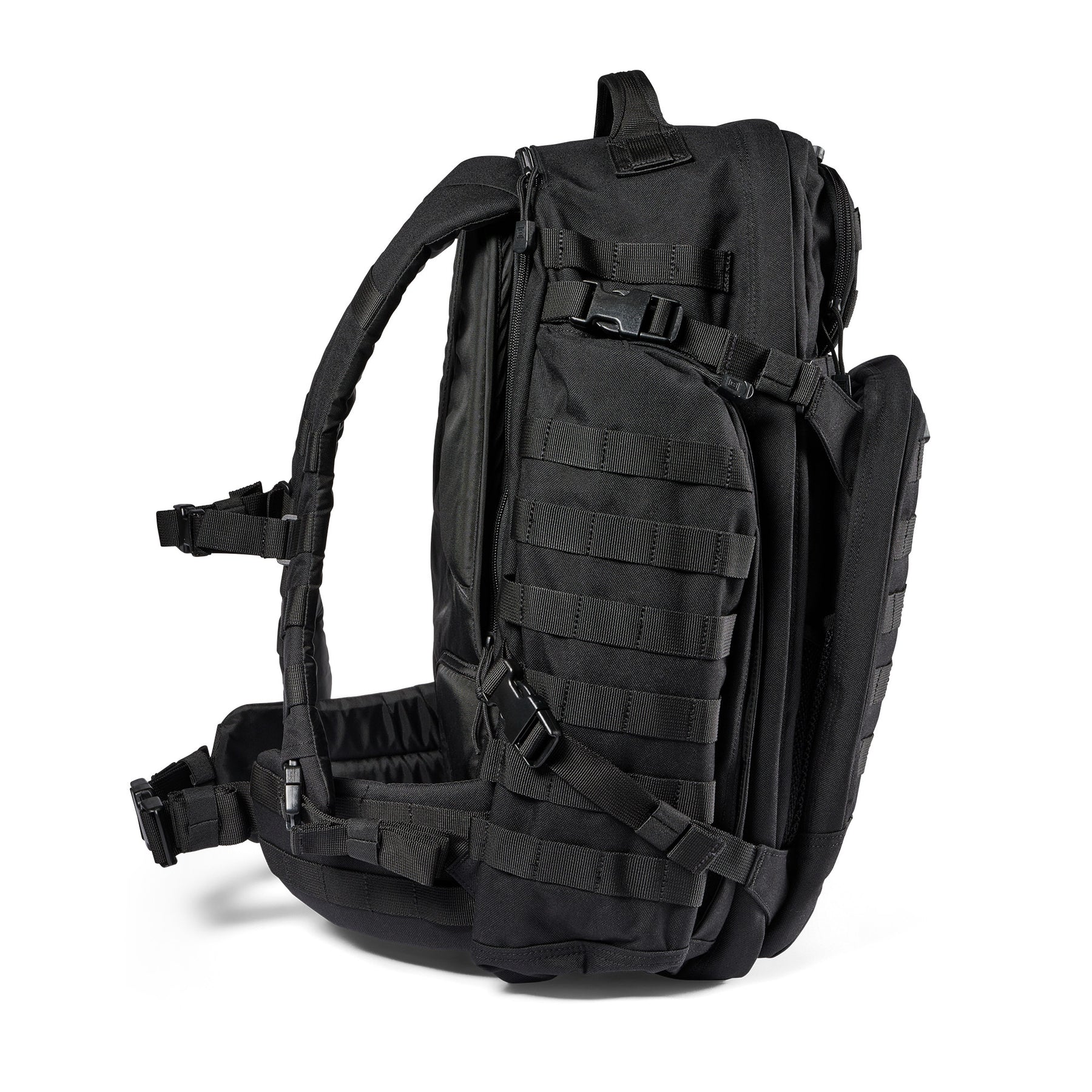 Zaino RUSH72 2.0 di 5.11 Tactical Black (nero) - vista tasca laterale