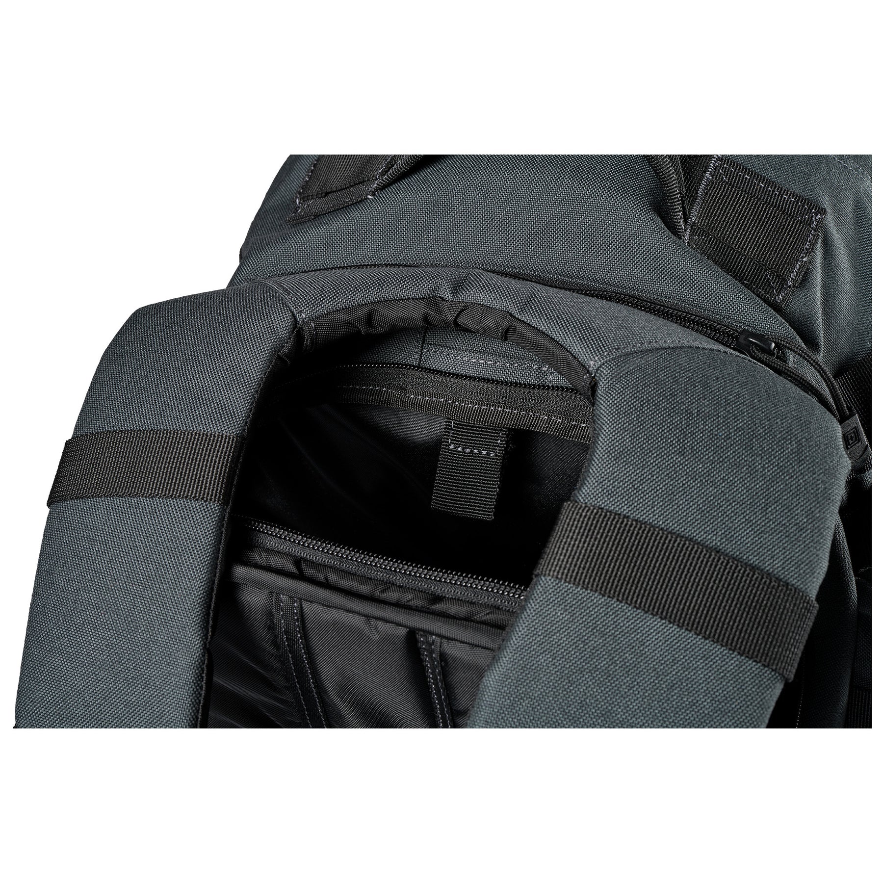 Zaino RUSH72 2.0 di 5.11 Tactical Double Tap (grigio e nero) - vista tasca per l'idratazione