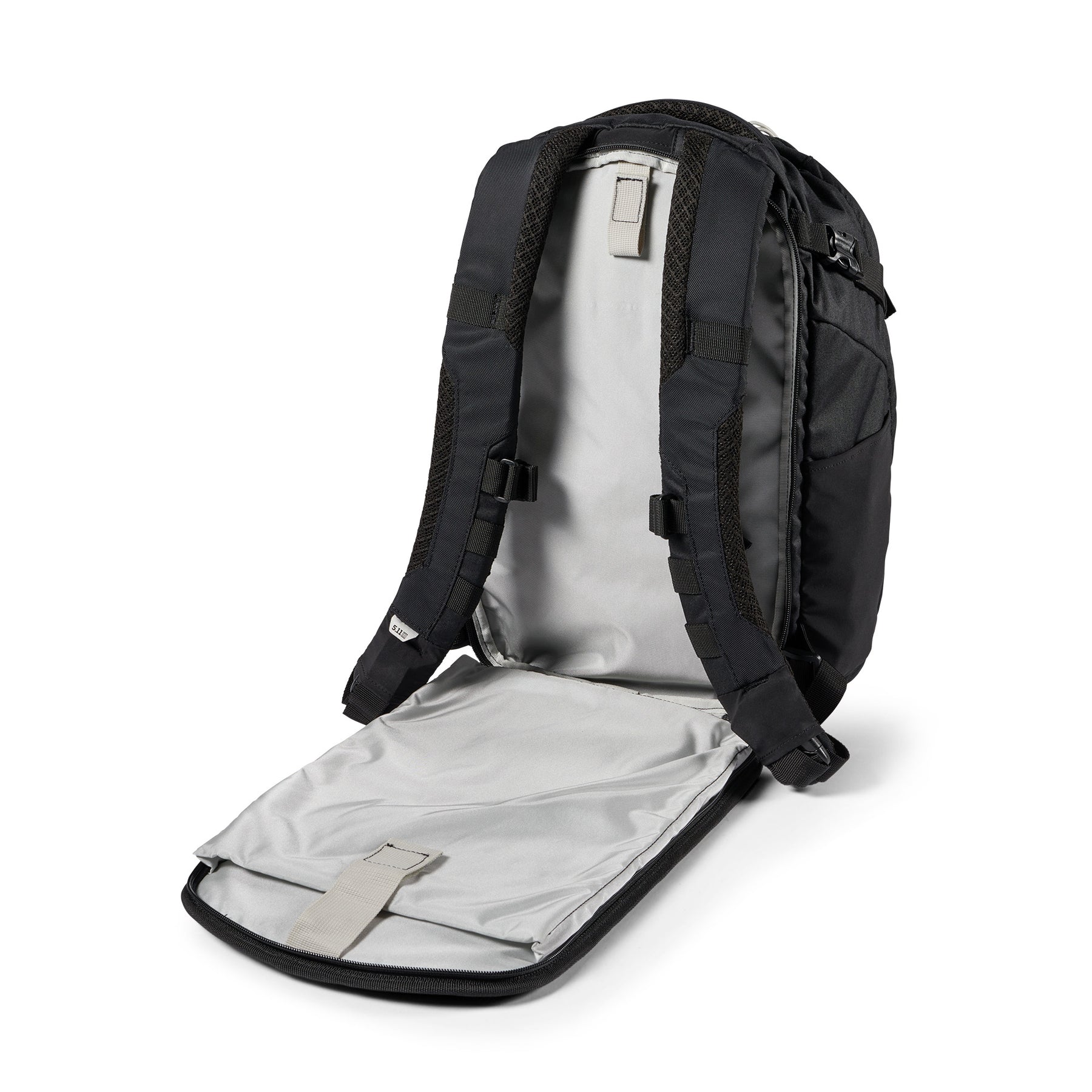 Zaino COVRT18 di 5.11 nero - vista tasca laptop e sacca idrica