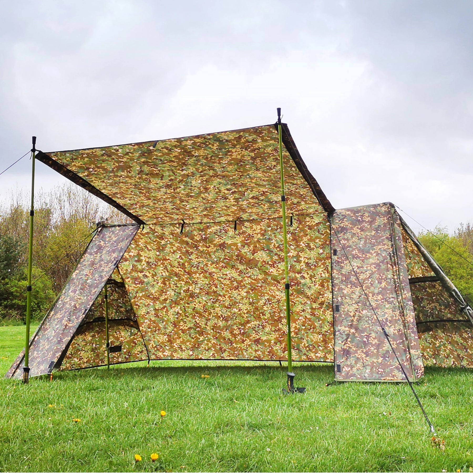 dd a-frame tent multicam  con tettoia aperta