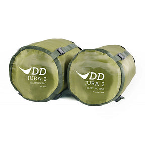 DD JURA 2 varianti regular e XL Green nelle sacche di compressione