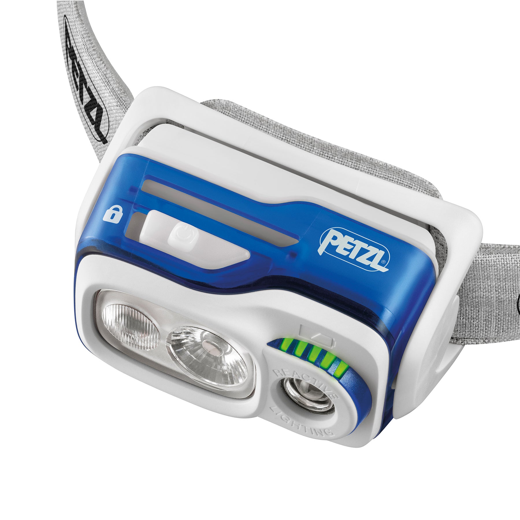 Petzl Swift RL blu - indicatore di carica batteria